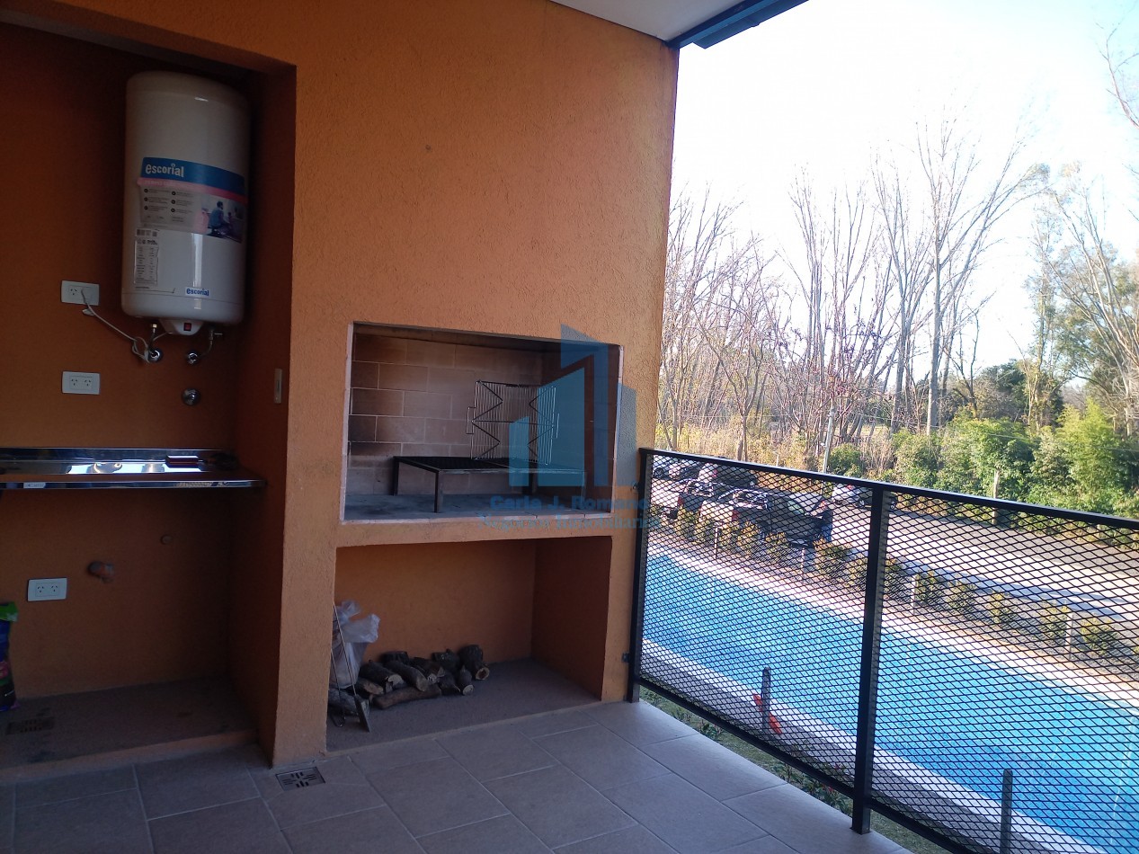ALQUILER  DEPARTAMENTO 2 AMBIENTES CON COCHERA Y PISCINA EN PILAR